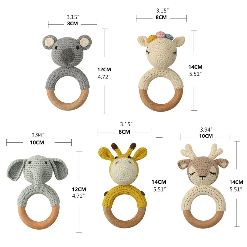 Wooden Animal Teether Ring