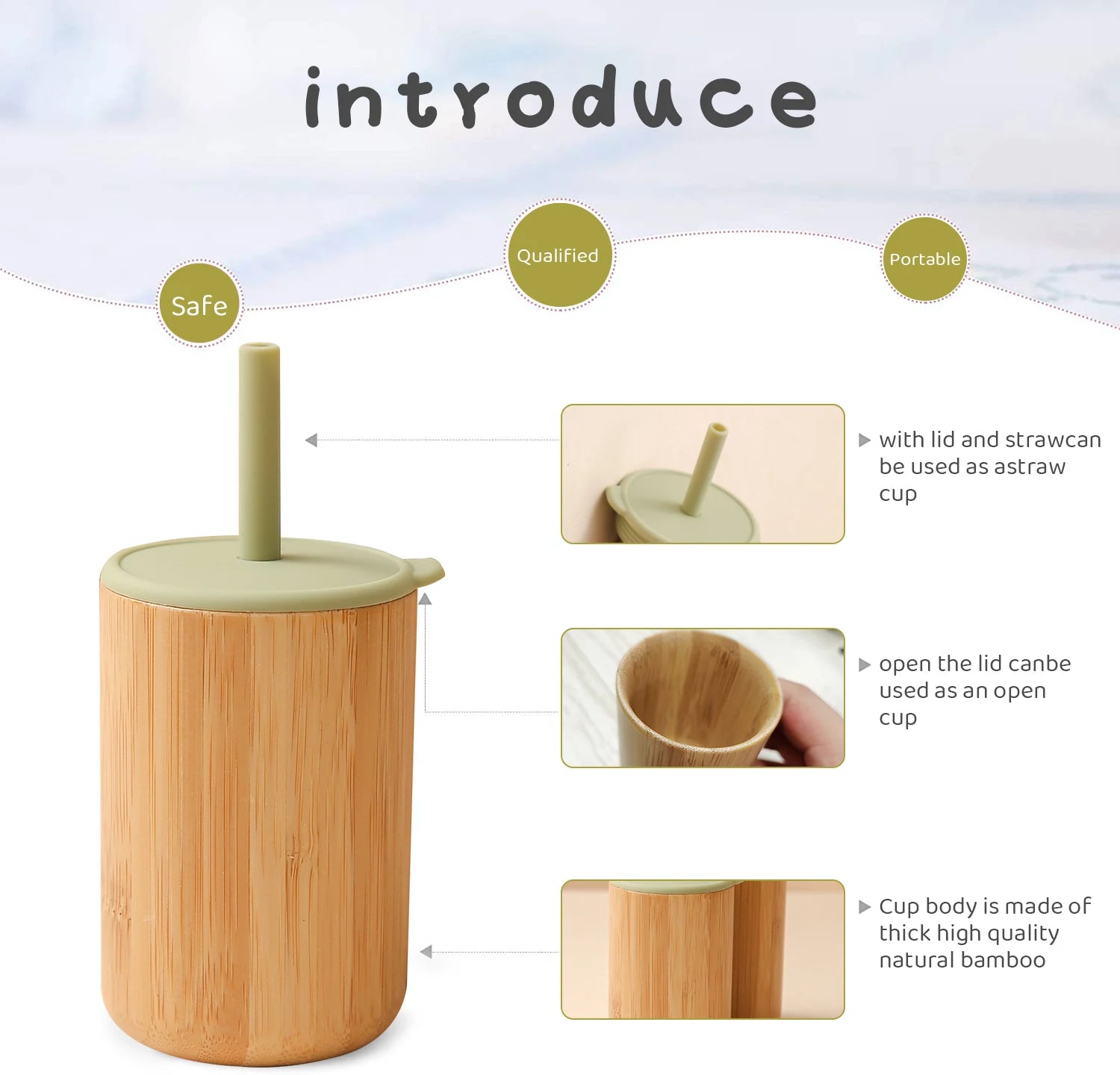 Leakproof Bamboo Feeding Cup for Toddlers | Blooming Babies