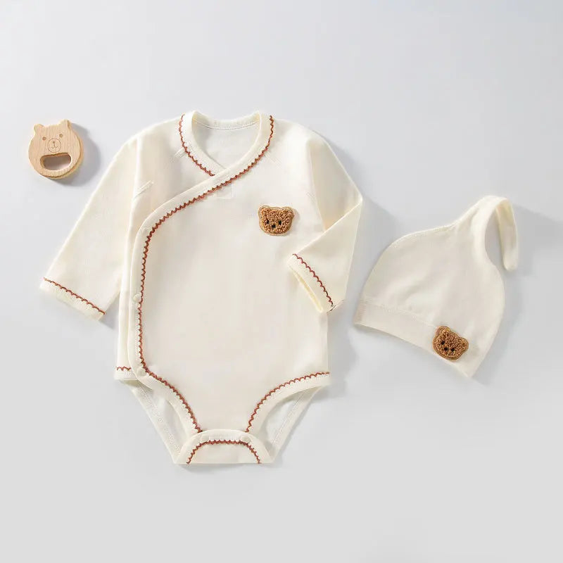 Bear Baby Romper Beanie Set Cozy Outfit | Blooming Babies