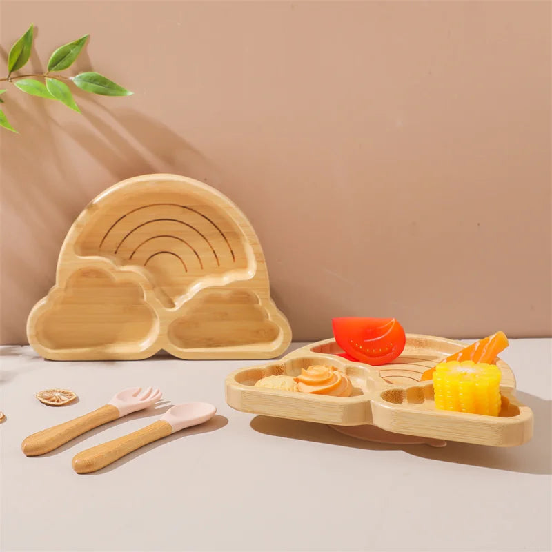 Cloud Wooden Tableware Set for Toddlers | Blooming Babies