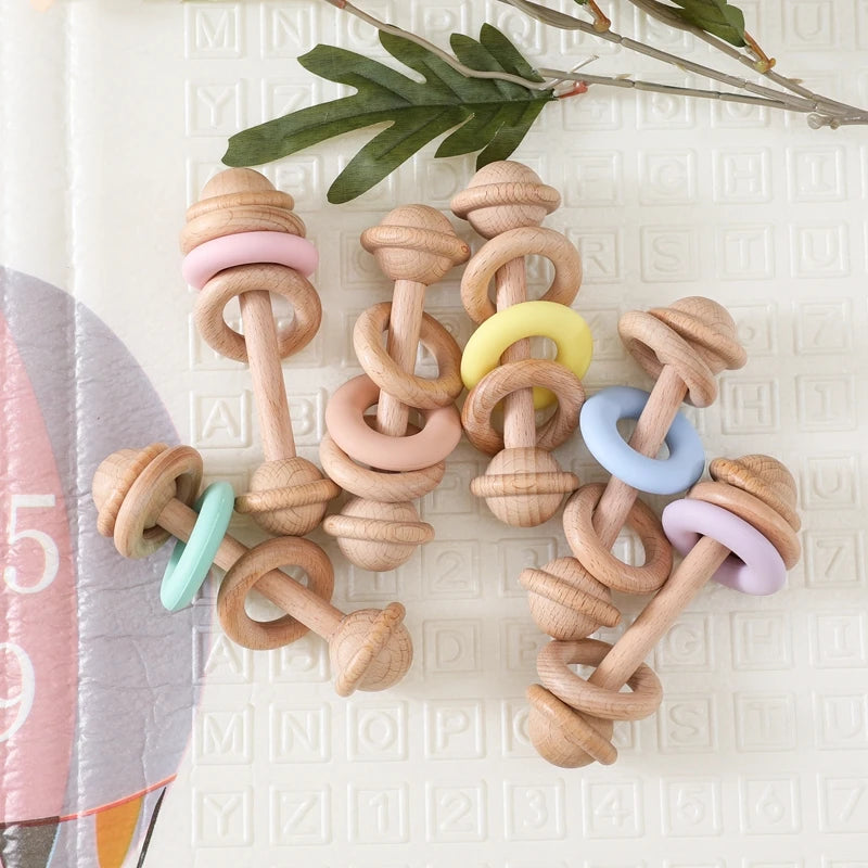 Wooden Rattle Teether Ring