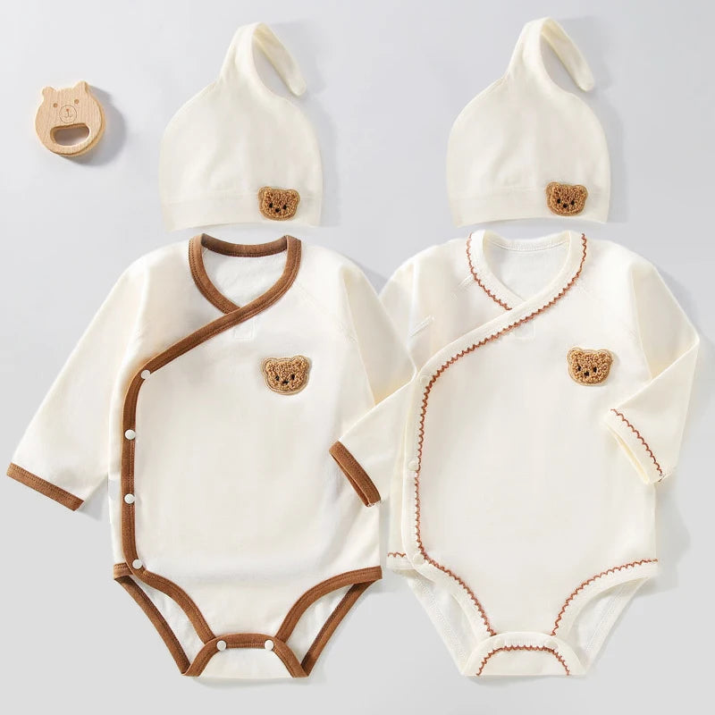 Bear Baby Romper Beanie Set Cozy Outfit | Blooming Babies