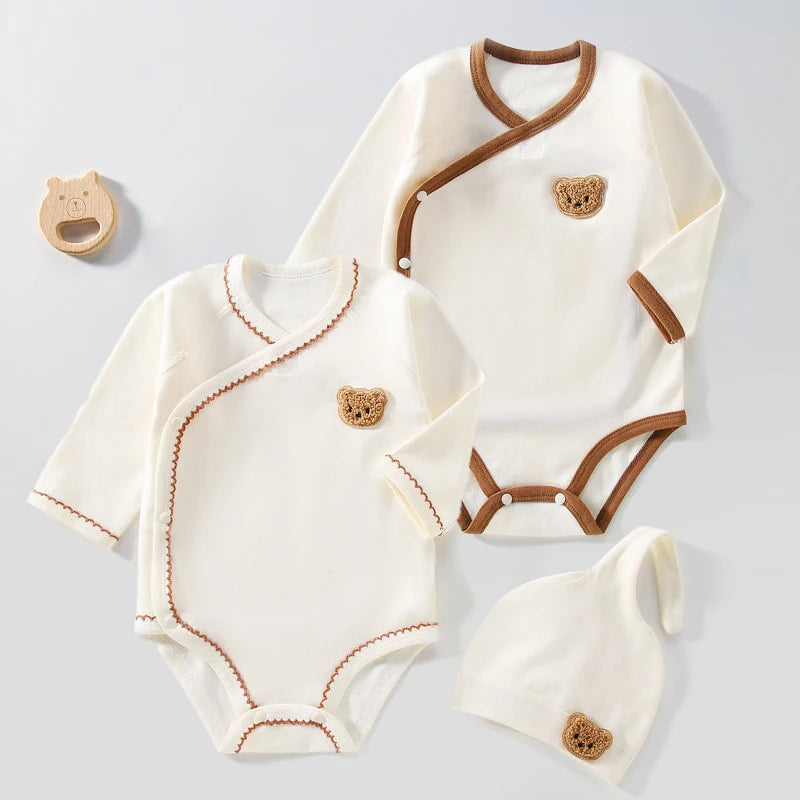 Bear Baby Romper Beanie Set Cozy Outfit | Blooming Babies