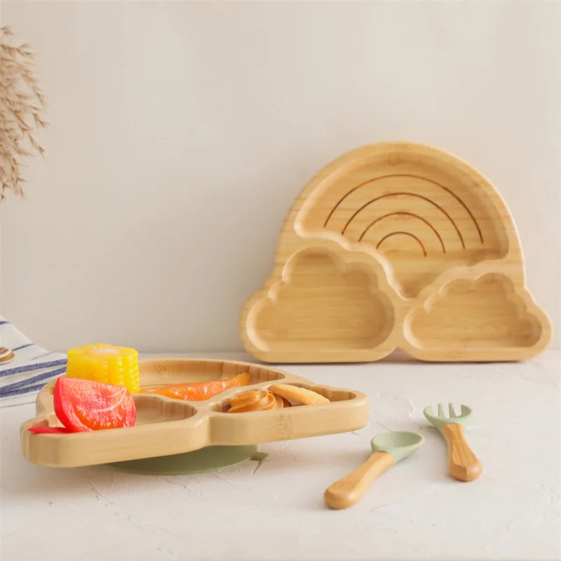 Cloud Wooden Tableware Set for Toddlers | Blooming Babies