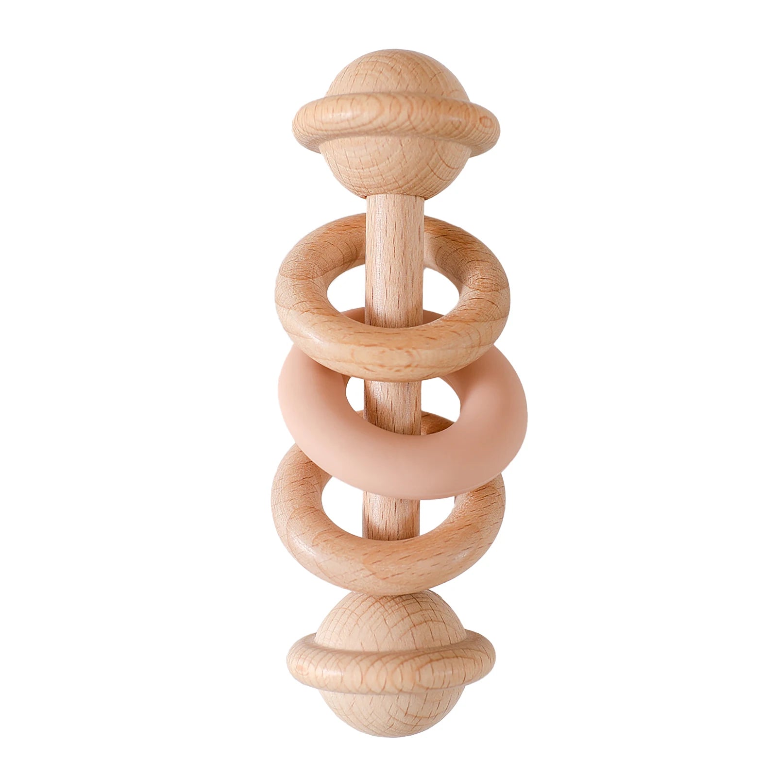 Wooden Rattle Teether Ring
