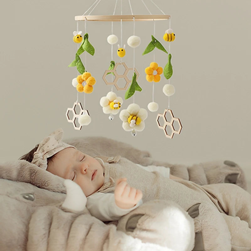 Wooden Crib Mobile Music Box