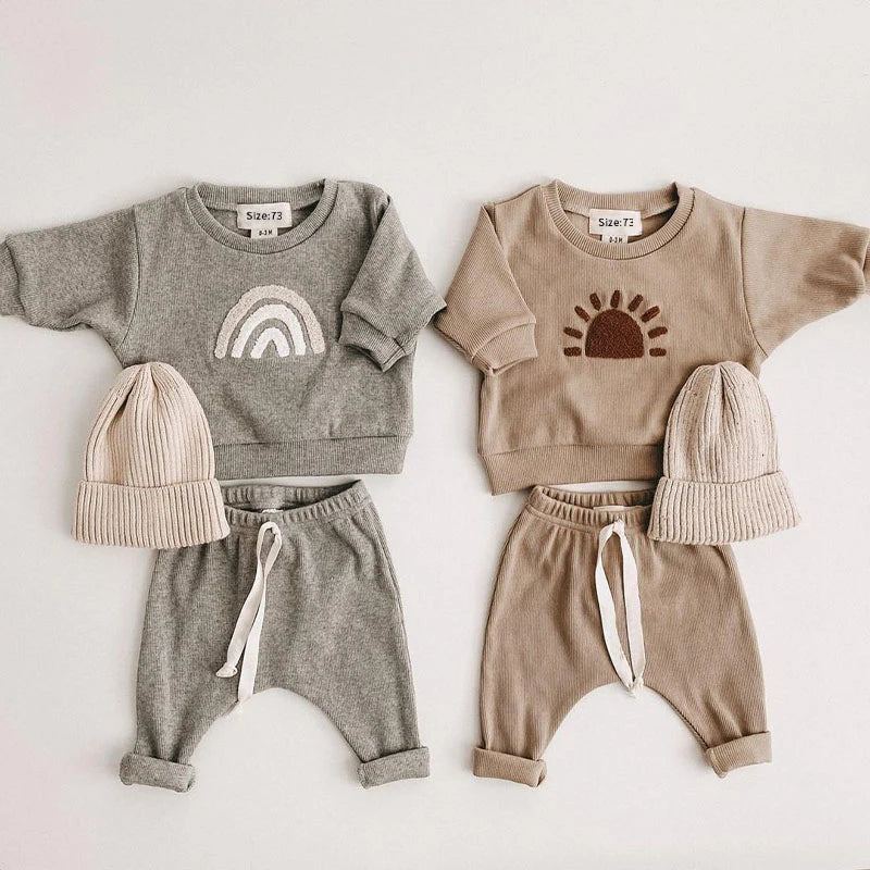 Rainbow Sun Clothing Set Bright Baby Outfit | Blooming Babies