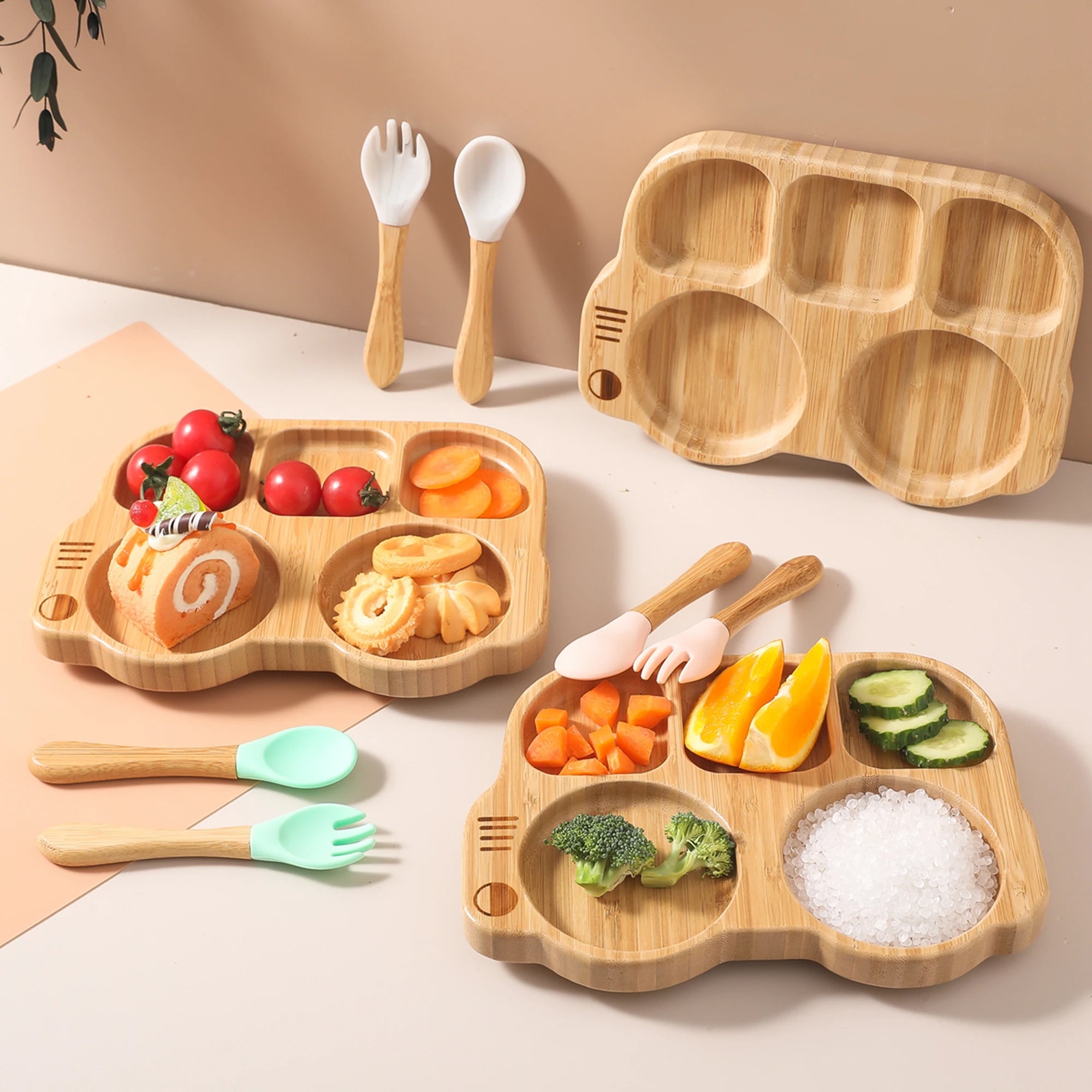 Wooden Car Tableware Set for Toddlers | Blooming Babies