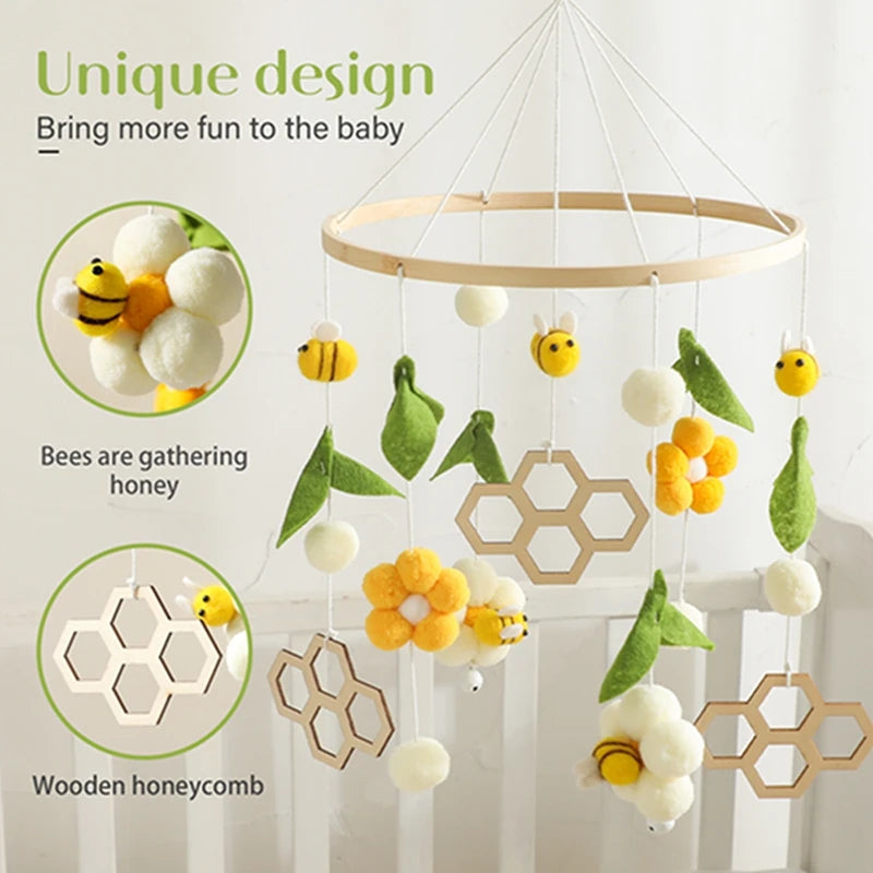 Wooden Crib Mobile Music Box