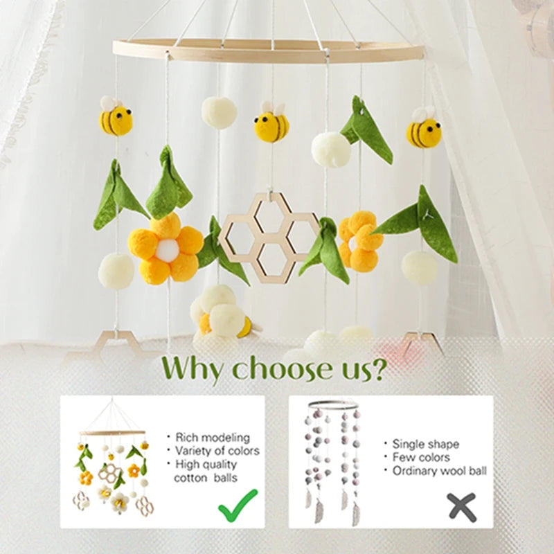 Wooden Crib Mobile Music Box