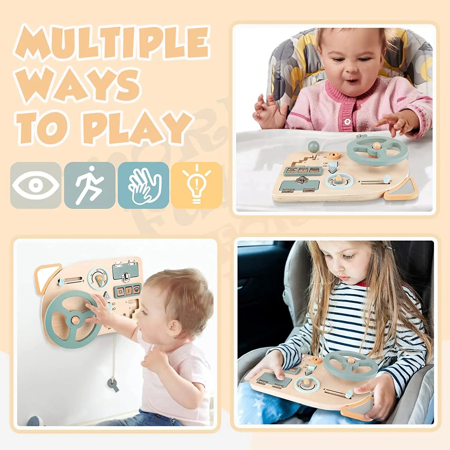 Steering Wheel Busy Board Montessori Toy | Blooming Babies