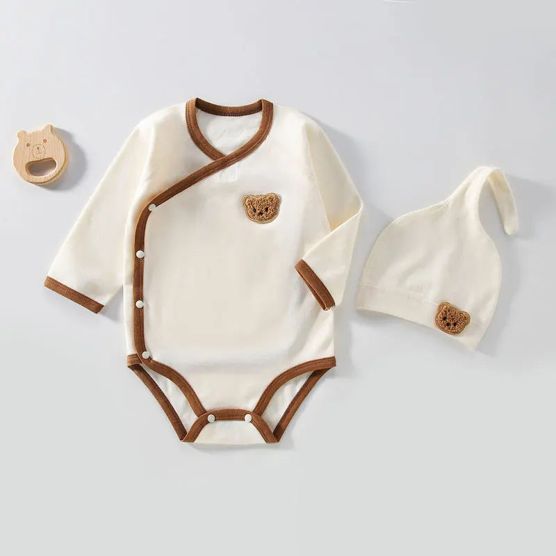 Bear Baby Romper Beanie Set Cozy Outfit | Blooming Babies