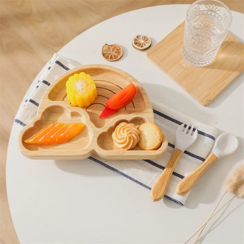 Cloud Wooden Tableware Set for Toddlers | Blooming Babies