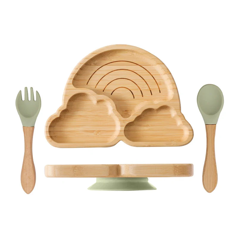 Cloud Wooden Tableware Set for Toddlers | Blooming Babies