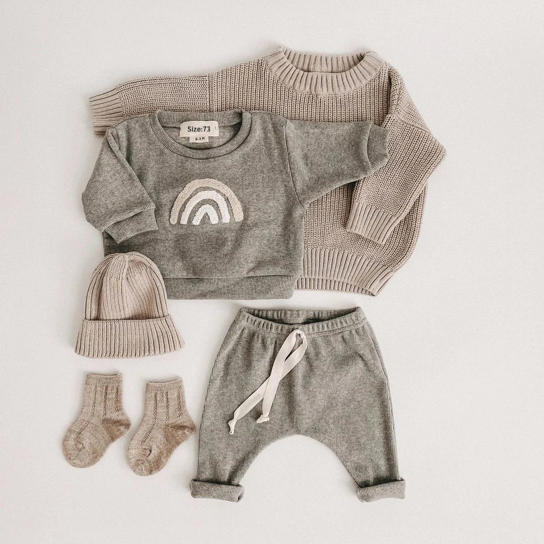 Rainbow Sun Clothing Set Bright Baby Outfit | Blooming Babies