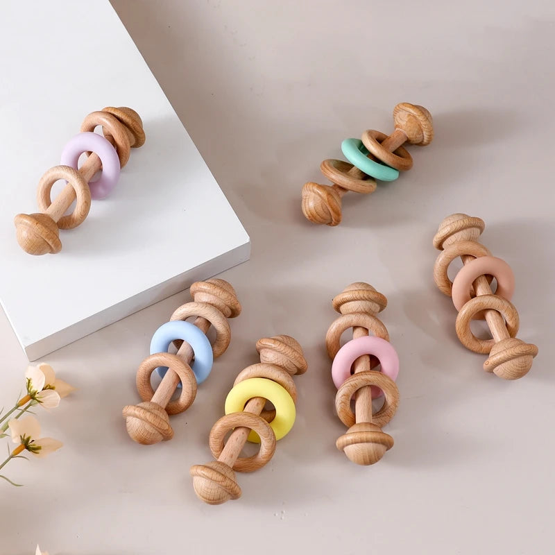 Wooden Rattle Teether Ring