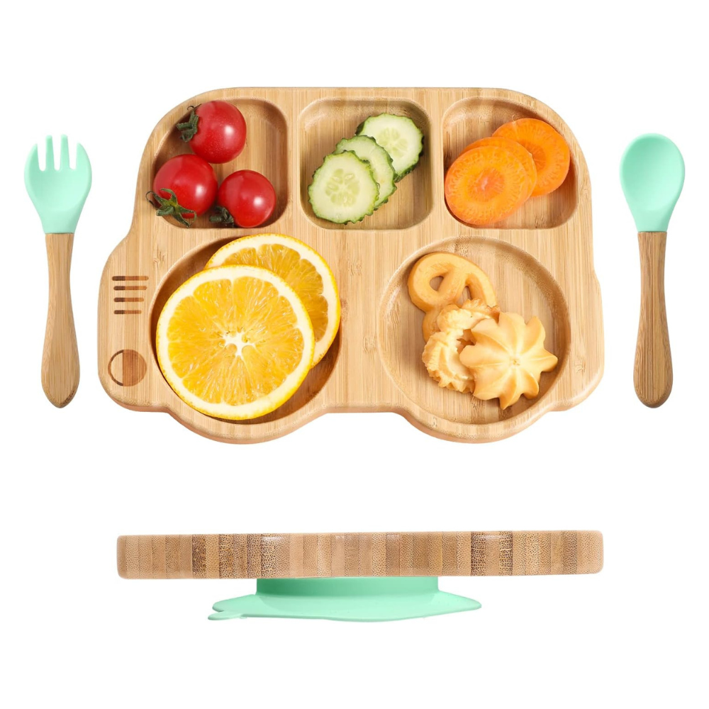 Wooden Car Tableware Set for Toddlers | Blooming Babies